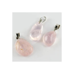 Pembe Kuvars Doğaltaş Kolye Ucu