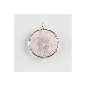 Pembe Kuvars Doğaltaş Kolye Ucu
