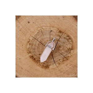 Pembe Kuvars Point Kolye Ucu