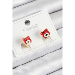 Pirinç Ayıcık Model Gold Renk Çocuk Küpe