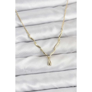 Pirinç Gold Renk Damla Model Kadın Kolye