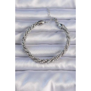 ietaks™ Pirinç Gümüş Renk Sarmal Model Bileklik