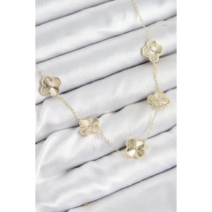 ietaks™ Pirinç VIP Yonca Model Gold Renk Kadın Kolye