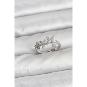 Pirinç Yıldız Model Gümüş Renk Kadın Yüzük