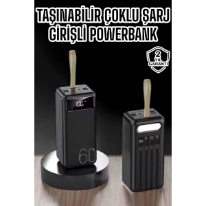 Powerbank 60.000 Mah 4 Portlu Uzun Şarj Süreli Dijital Göstergeli