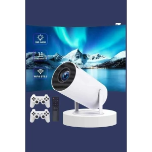 Projeksiyon Cihazı Video Oyun Konsolu Projektör Taşınabilir Ayaklı Çift Kollu 4k Çözünürlüklü