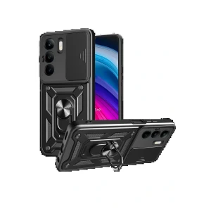 Realme C75 4G Kılıf Pars Lens Yüzüklü Silikon - Siyah