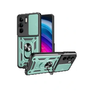 Realme C75 4G Kılıf Pars Lens Yüzüklü Silikon - Yeşil