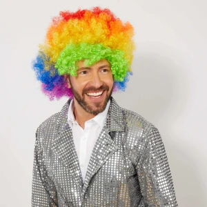 ieg™ Rengarenk Kıvırcık Afro Bonus Peruk