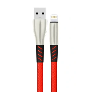 S89 Metal Uçlu Lightning Kablo iphone Uyumlu 1M 2.4A - Kırmızı