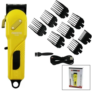 SAÇ - SAKAL KESME TRAŞ MAKİNESİ  SARI - SİYAH GÖVDE - USB ŞARJLI GÖSTERGELİ - TARAK AYAR MANDALLI PRO-TR-3000 (4887)