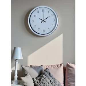 Sade Tasarım Beyaz 40 Cm Metal Standart Duvar Saati