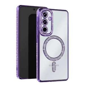 Samsung Galaxy A25 5G Joke Simli Magneticsafe Kılıf - Derin Mor