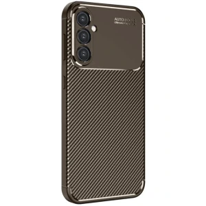 Samsung Galaxy A26 Kılıf Auto Focus Karbon Kapak - Kahverengi