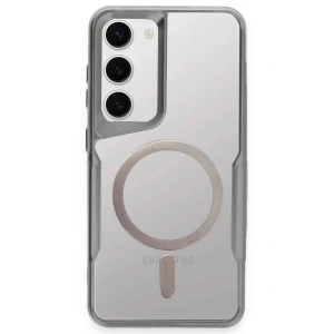 Samsung Galaxy S23 Kılıf Boyi Magsafe Silikon Kapak - Gümüş