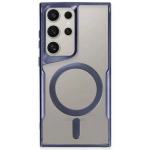 Samsung Galaxy S23 Ultra Kılıf Boyi Magsafe Silikon Kapak - Lacivert