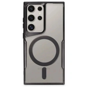 Samsung Galaxy S23 Ultra Kılıf Boyi Magsafe Silikon Kapak - Siyah