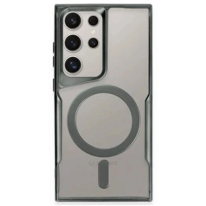 Samsung Galaxy S23 Ultra Kılıf Boyi Magsafe Silikon Kapak - Yeşil