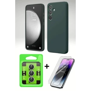 Samsung Galaxy S24 FE First Silikon 3’lü Koruma Seti | Kılıf + Cam Ekran + Metal Kamera Lens