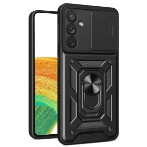 Samsung Galaxy S24 FE Pars Lens Yüzüklü Silikon - Siyah