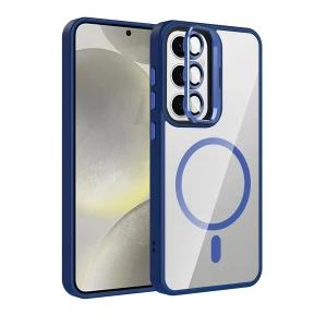 Samsung Galaxy S24 FE Remim Lensli Magsafe Standlı Kapak - Lacivert