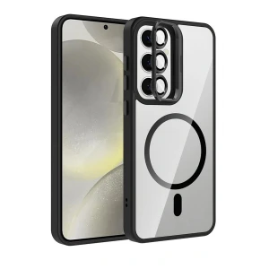 Samsung Galaxy S24 FE Remim Lensli Magsafe Standlı Kapak - Siyah