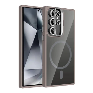 Samsung Galaxy S24 Ultra Remim Lensli Magsafe Standlı Kapak - Titan Gri