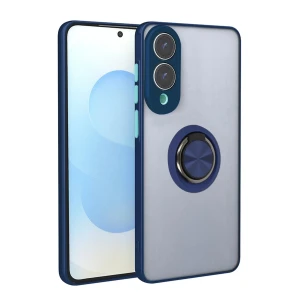 Samsung Galaxy S25 Edge Kılıf Montreal Yüzüklü Silikon Kapak - Lacivert