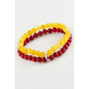 Sarı Kırmızı Doğaltaş Bileklik 6 mm