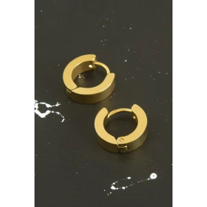 Sarı Renkli Erkek Çelik Küpe 1,5 cm