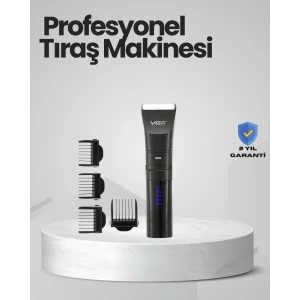 Şarjlı Tıraş Makinesi –dijital Ekranlı, Hızlı Şarjlı, Profesyonel Kesim Seti