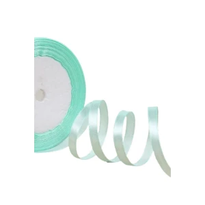 Saten Kurdele 1 cm 10 Metre Turkuaz