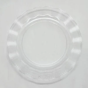 Şeffaf Lüks Plastik Mika Yuvarlak Tabak 22 Cm 6 Adet