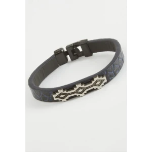 Şerit Desenli Kaliteli Suni Deri Bileklik