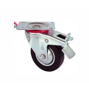 Servis Tekeri - Tablalı Frenli Siyah Döner - Çap 150 Mm