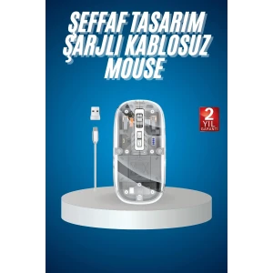 Sessiz Tıklama Çift Modlu Bluetooth Ve Alıcı Şeffaf Mouse Fare