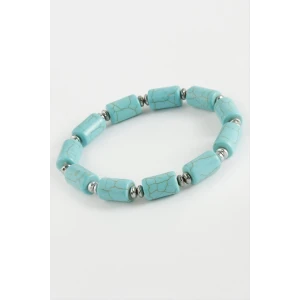 Silindir Turkuaz Doğaltaş Bileklik