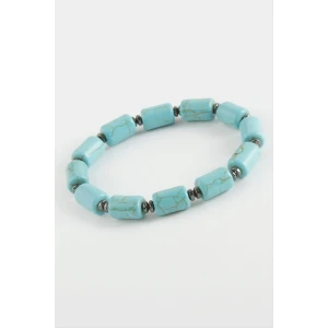 Silindir Turkuaz Doğaltaş Bileklik