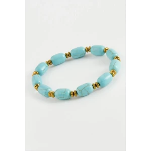 Silindir Turkuaz Doğaltaş Bileklik