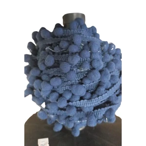 Sıralı Ponpon 1 Metre Lacivert