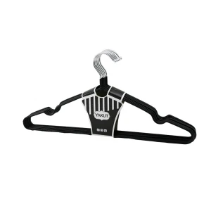 Siyah 10pcs Silikon Kaplamalı Metal Elbise Askısı