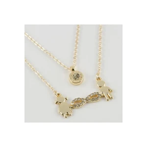 Sonsuzluk Figürlü Yeni Sezon İkili Kolye