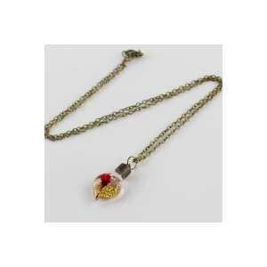 Sulu Çiçek Fanus Canlı Kolye