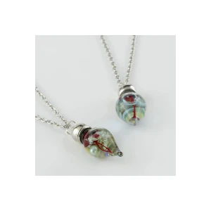 Sulu Çiçek Fanus Canlı Kolye