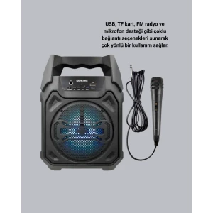 Taşınabilir Bluetooth Hoparlör – FM Radyo, USB, SD Kart ve TWS Özellikli