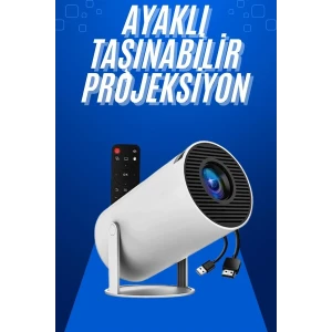 Taşınabilir Projeksiyon Ayaklı Projektör Android Uyumlu HDMI Girişli