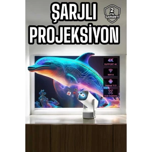 Taşınabilir Sinema Oyun Projektörü Akıllı Projeksiyon Android 11