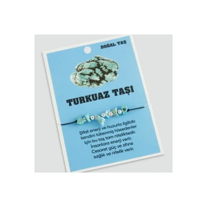 Turkuaz Doğaltaşlı İp Bileklik