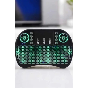 Tv Uyumlu Mini Klavye Q Klavye Işıklı Tüm Cihazlara Uyumlu