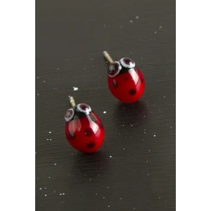 Uğur Böceği Cam Küpe